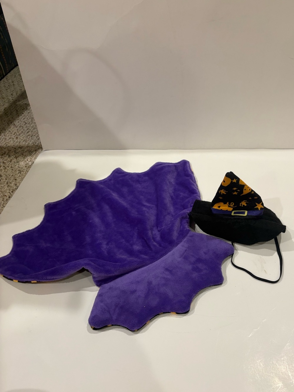 Small Dog Witch Halloween Costume (Cape and Witch Hat)